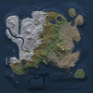 Thumbnail Rust Map: Procedural Map, Size: 3000, Seed: 1731671273, 9 Monuments
