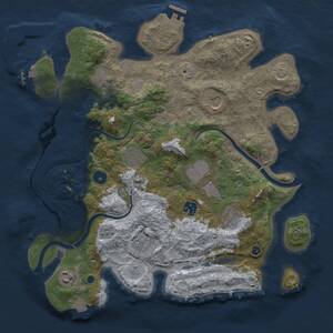 Thumbnail Rust Map: Procedural Map, Size: 3700, Seed: 40788328, 15 Monuments