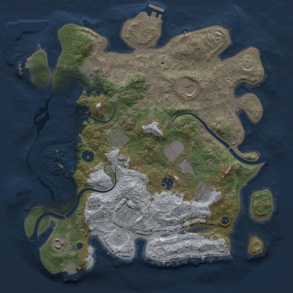 Rust Map: Procedural Map, Size: 3700, Seed: 40788328, 15 Monuments