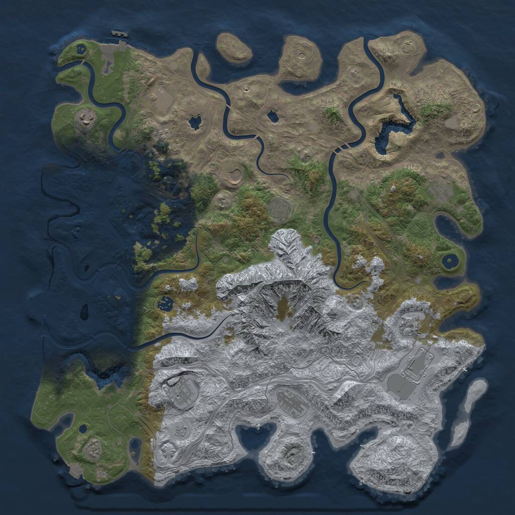 Rust Map: Procedural Map, Size: 5000, Seed: 1014210338, 17 Monuments