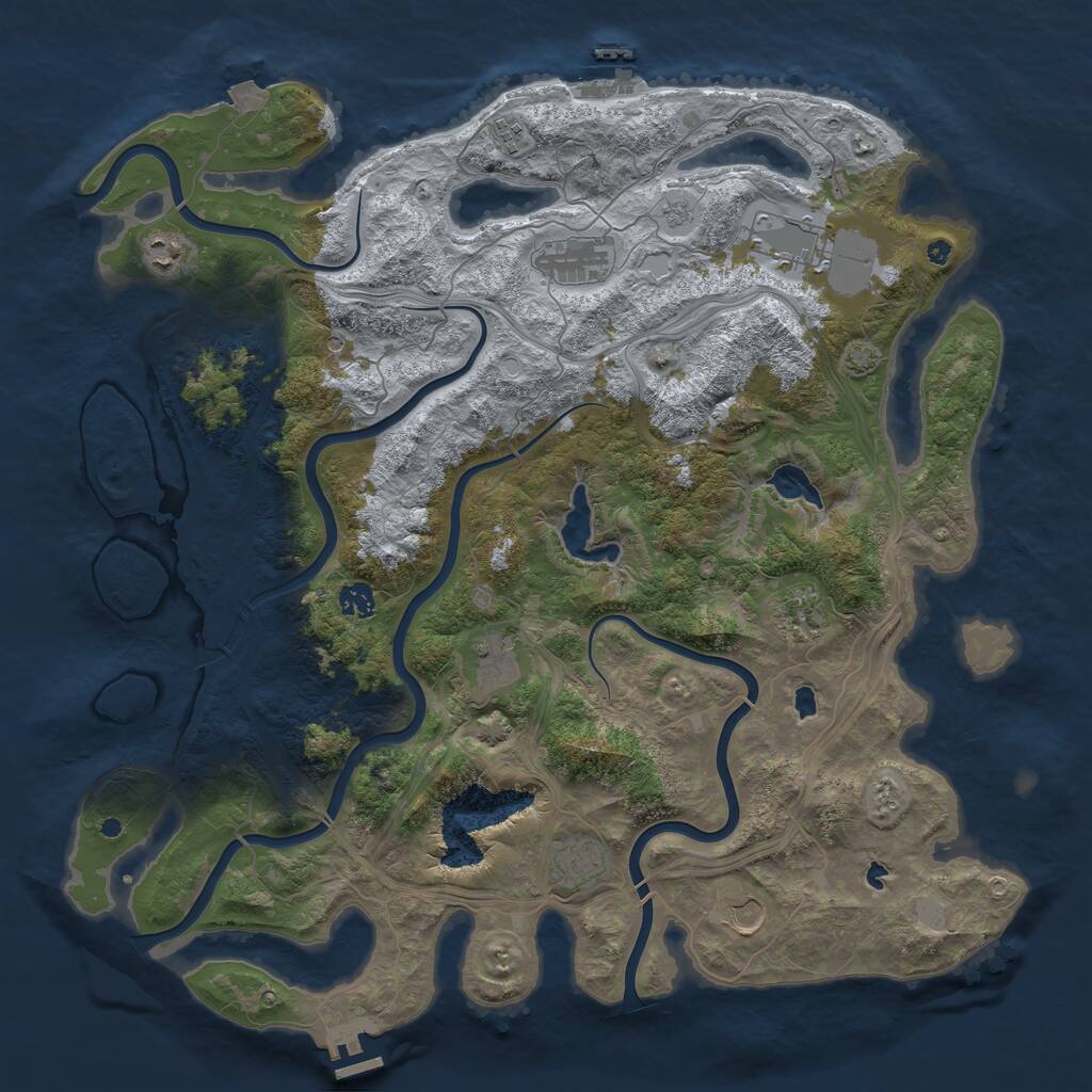 Rust Map: Procedural Map, Size: 4500, Seed: 5825, 15 Monuments