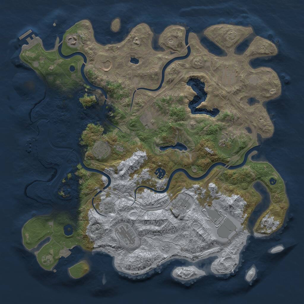 Rust Map: Procedural Map, Size: 4250, Seed: 918247308, 17 Monuments