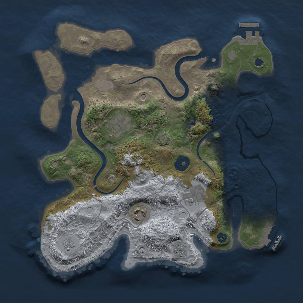 Rust Map: Procedural Map, Size: 3000, Seed: 10089, 10 Monuments