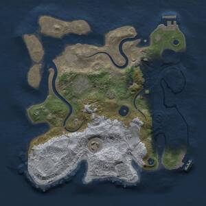 Thumbnail Rust Map: Procedural Map, Size: 3000, Seed: 10089, 10 Monuments
