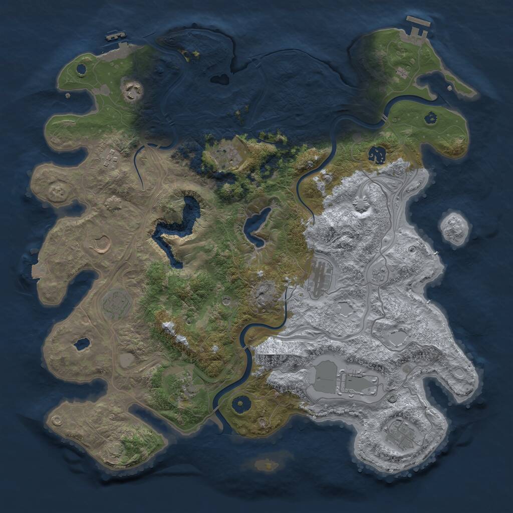 Rust Map: Procedural Map, Size: 4250, Seed: 797418840, 16 Monuments