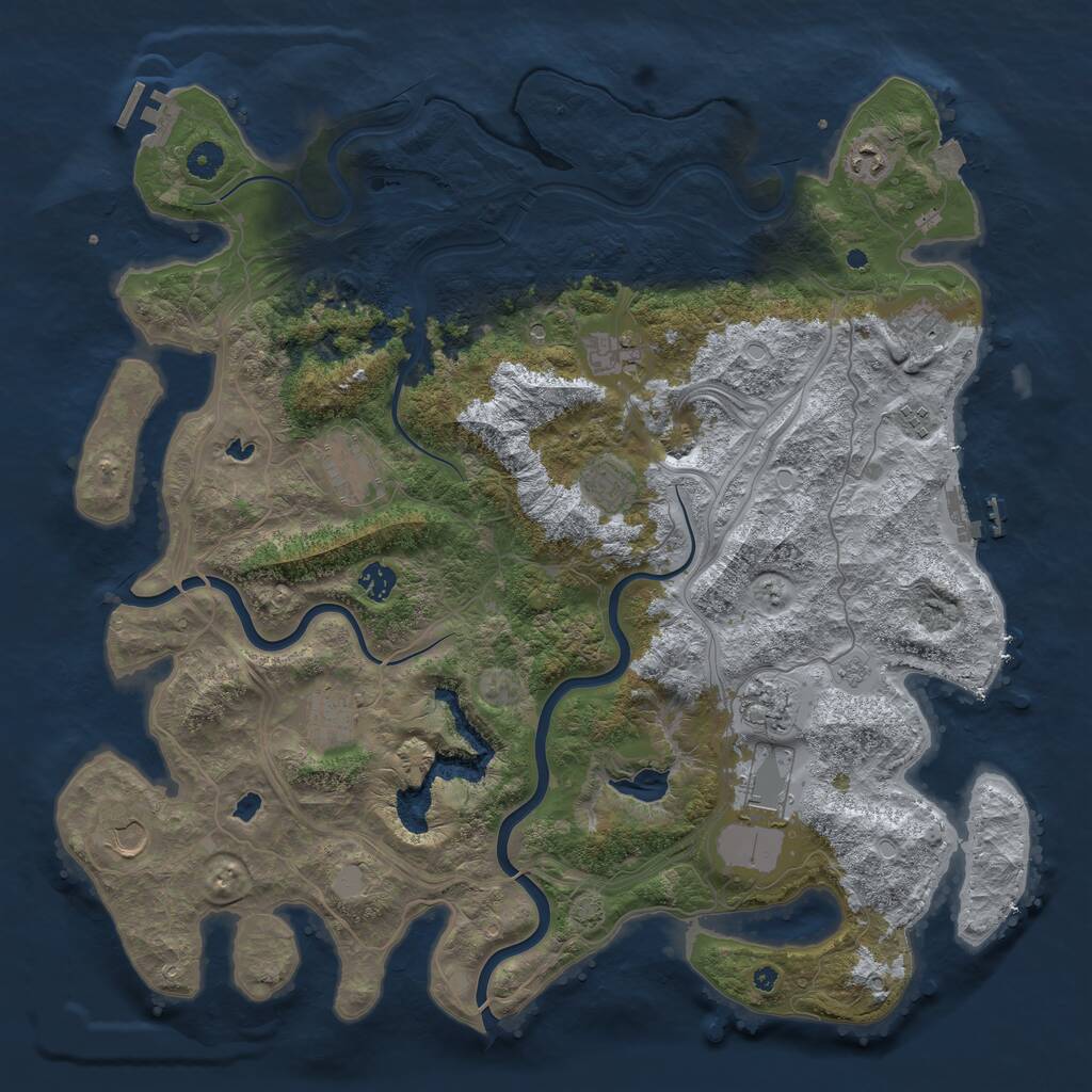 Rust Map: Procedural Map, Size: 4500, Seed: 655979897, 17 Monuments