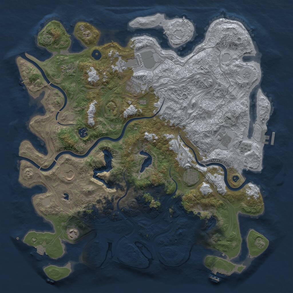 Rust Map: Procedural Map, Size: 4500, Seed: 480910078, 15 Monuments