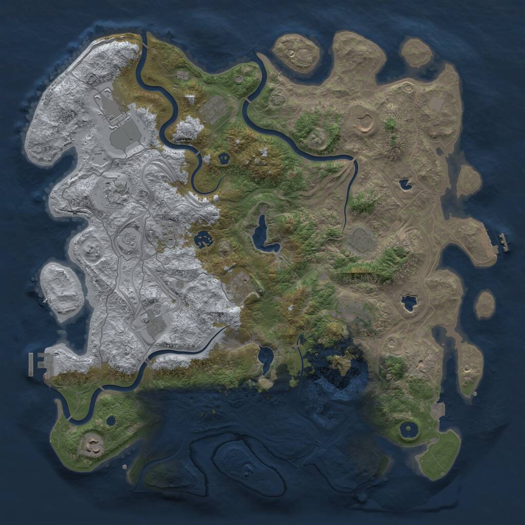 Rust Map: Procedural Map, Size: 4500, Seed: 1616636997, 17 Monuments