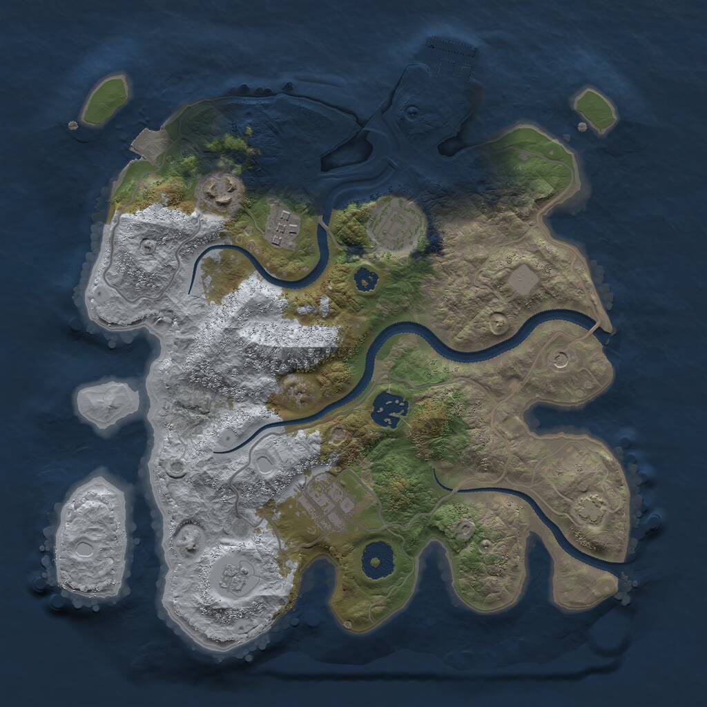 Rust Map: Procedural Map, Size: 3000, Seed: 352246785, 10 Monuments