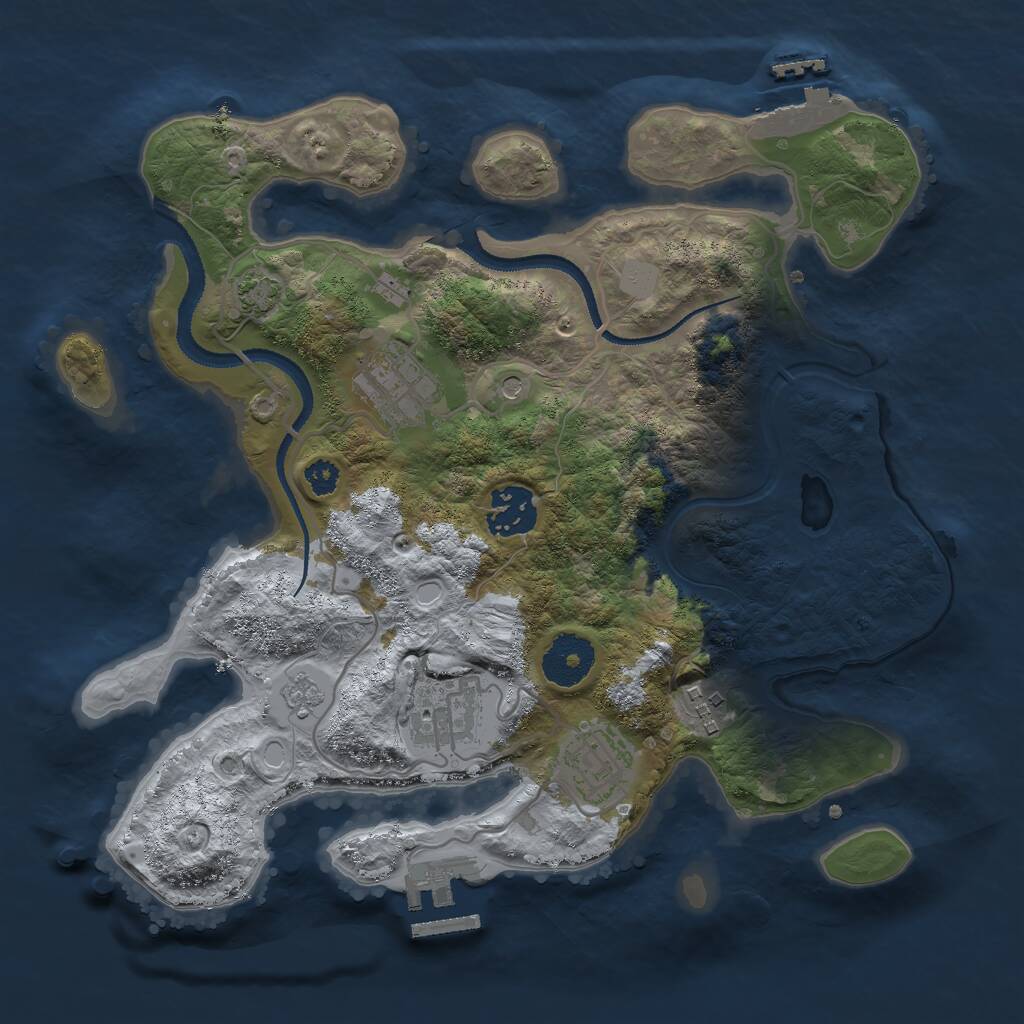 Rust Map: Procedural Map, Size: 3000, Seed: 31096, 11 Monuments