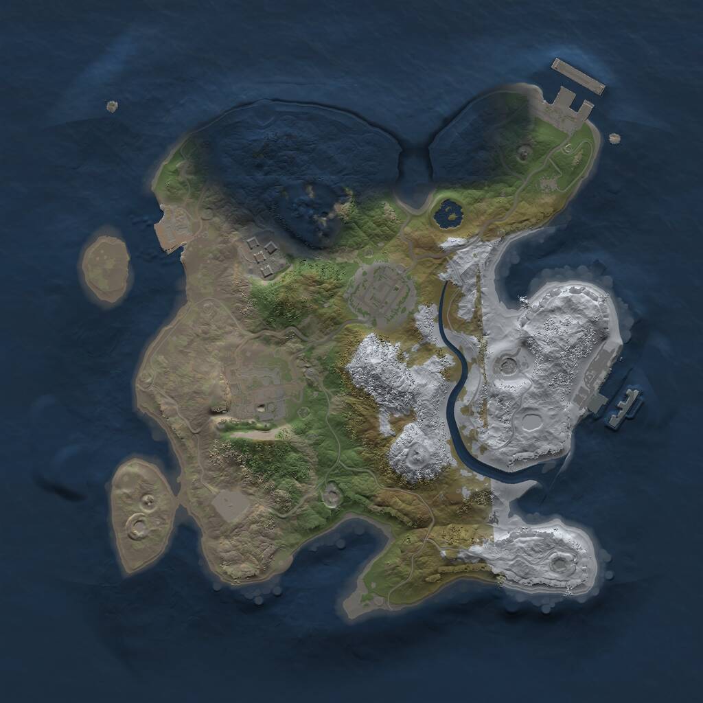 Rust Map: Procedural Map, Size: 2500, Seed: 86811, 7 Monuments