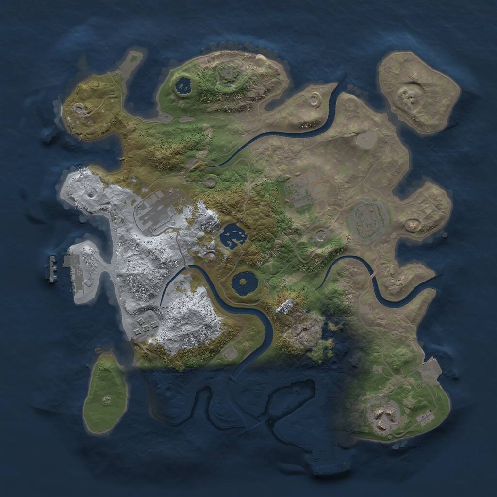 Rust Map: Procedural Map, Size: 3000, Seed: 836, 11 Monuments