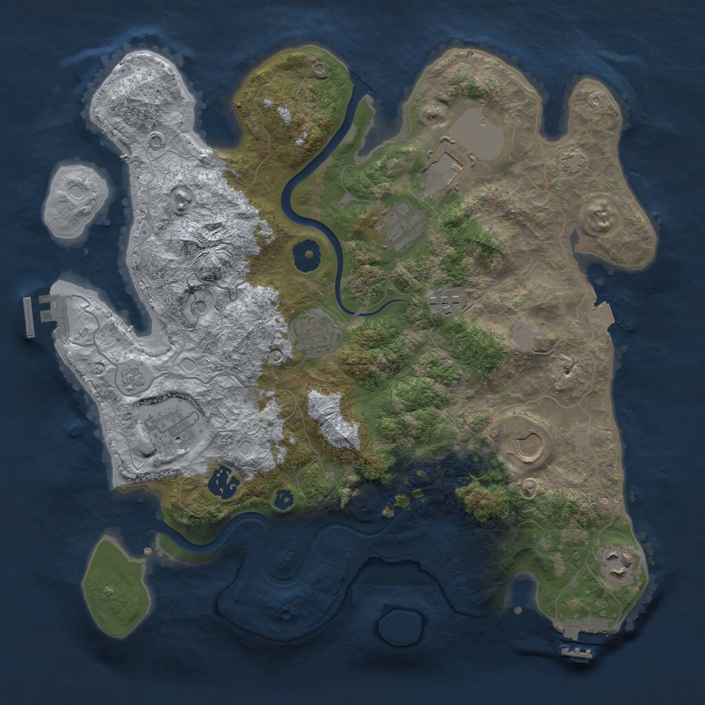 Rust Map: Procedural Map, Size: 3500, Seed: 23718720, 14 Monuments