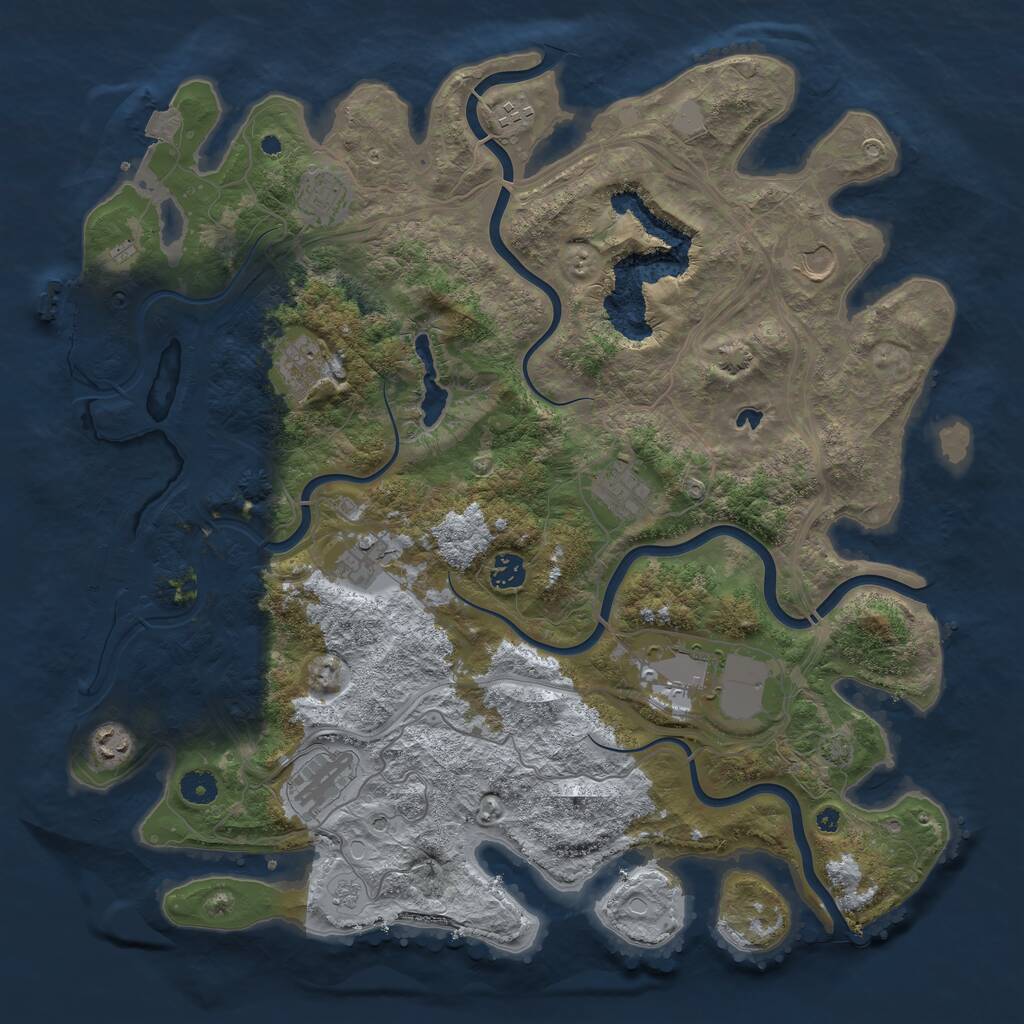 Rust Map: Procedural Map, Size: 4300, Seed: 937565312, 16 Monuments
