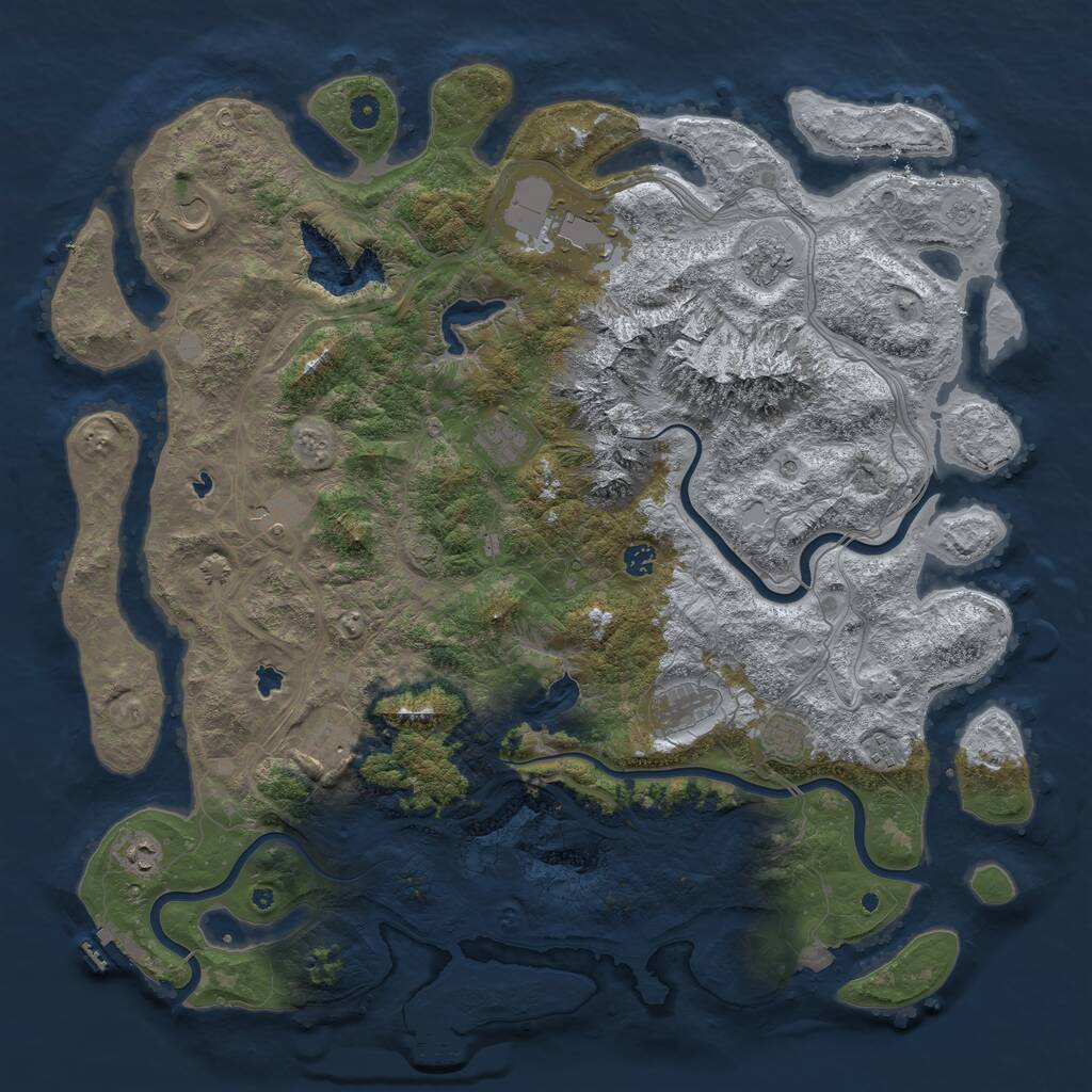Rust Map: Procedural Map, Size: 5000, Seed: 1468034572, 17 Monuments