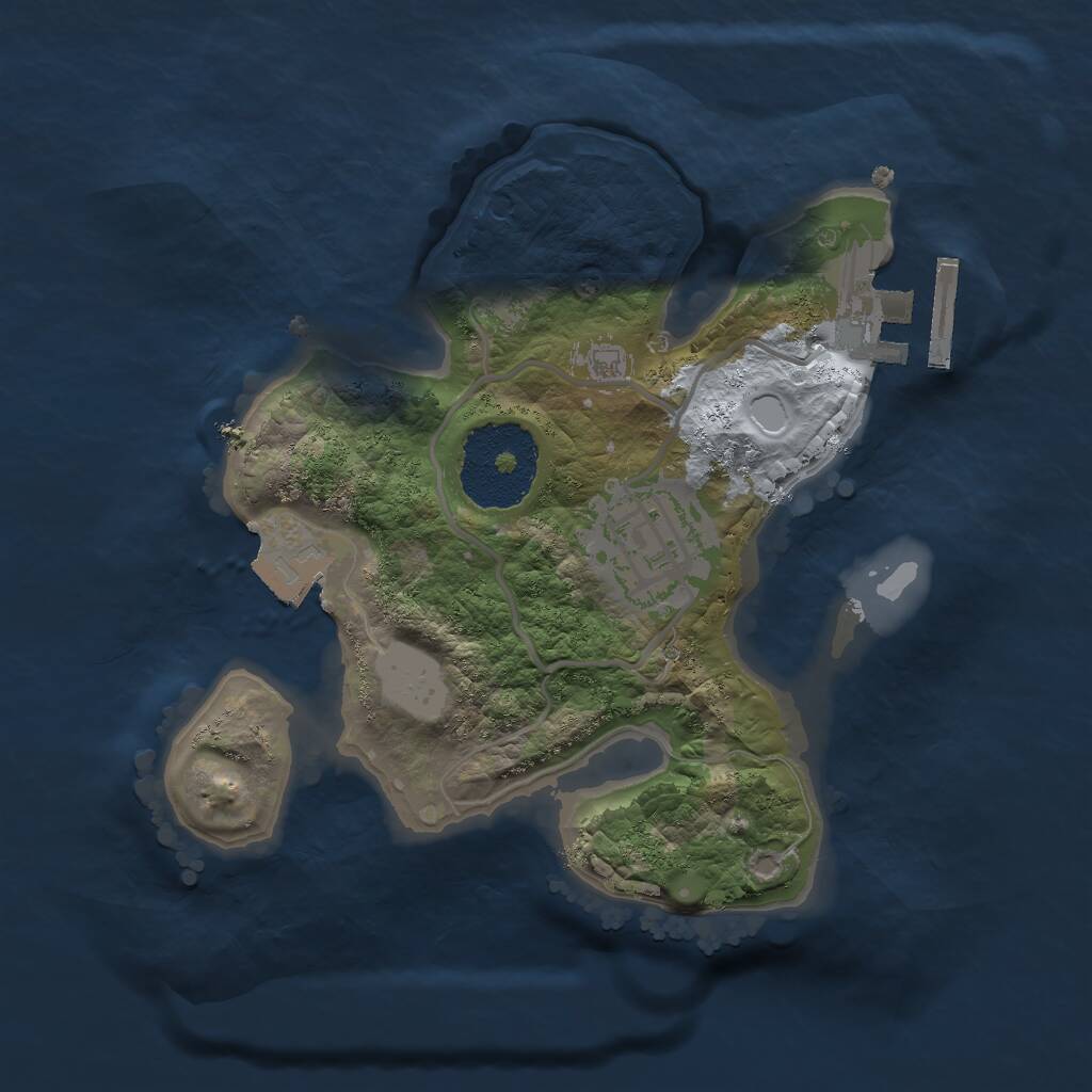 Rust Map: Procedural Map, Size: 2000, Seed: 222554951, 3 Monuments