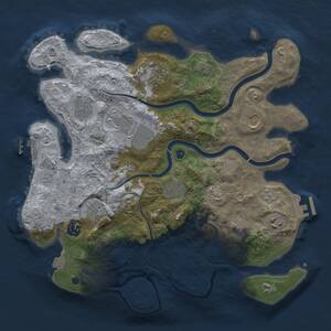 Thumbnail Rust Map: Procedural Map, Size: 3600, Seed: 2092068745, 16 Monuments