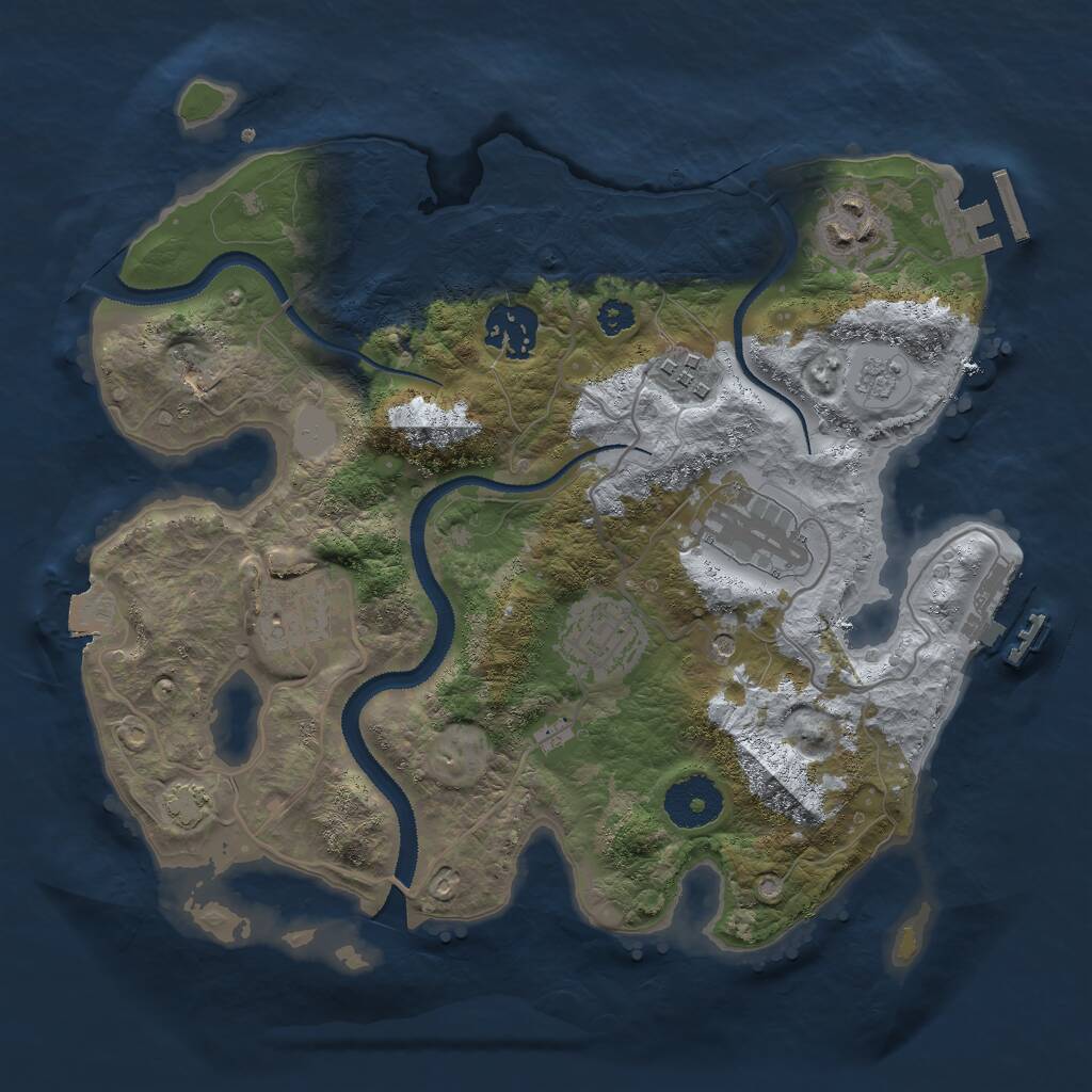 Rust Map: Procedural Map, Size: 3000, Seed: 382986729, 12 Monuments