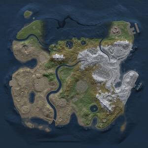 Thumbnail Rust Map: Procedural Map, Size: 3000, Seed: 382986729, 12 Monuments