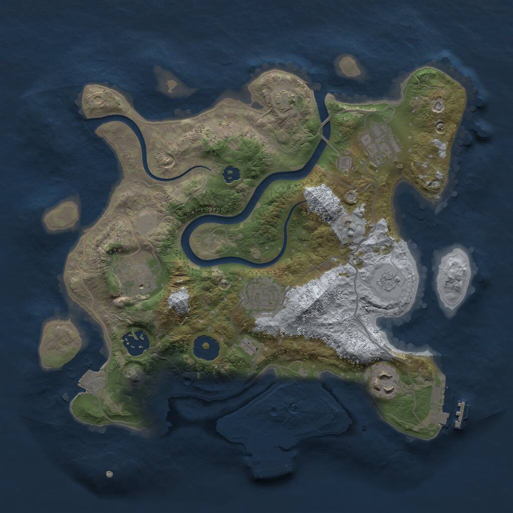 Rust Map: Procedural Map, Size: 3000, Seed: 59771814, 10 Monuments