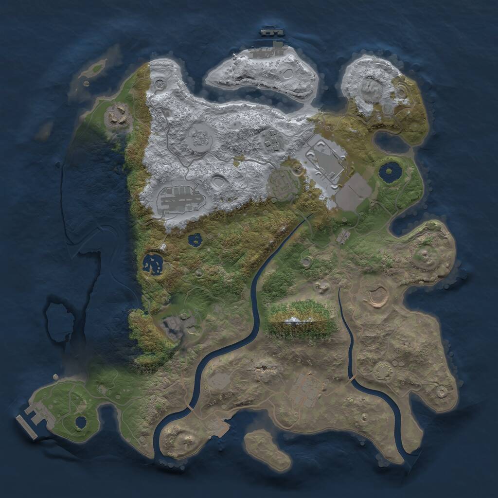 Rust Map: Procedural Map, Size: 3500, Seed: 565724237, 15 Monuments