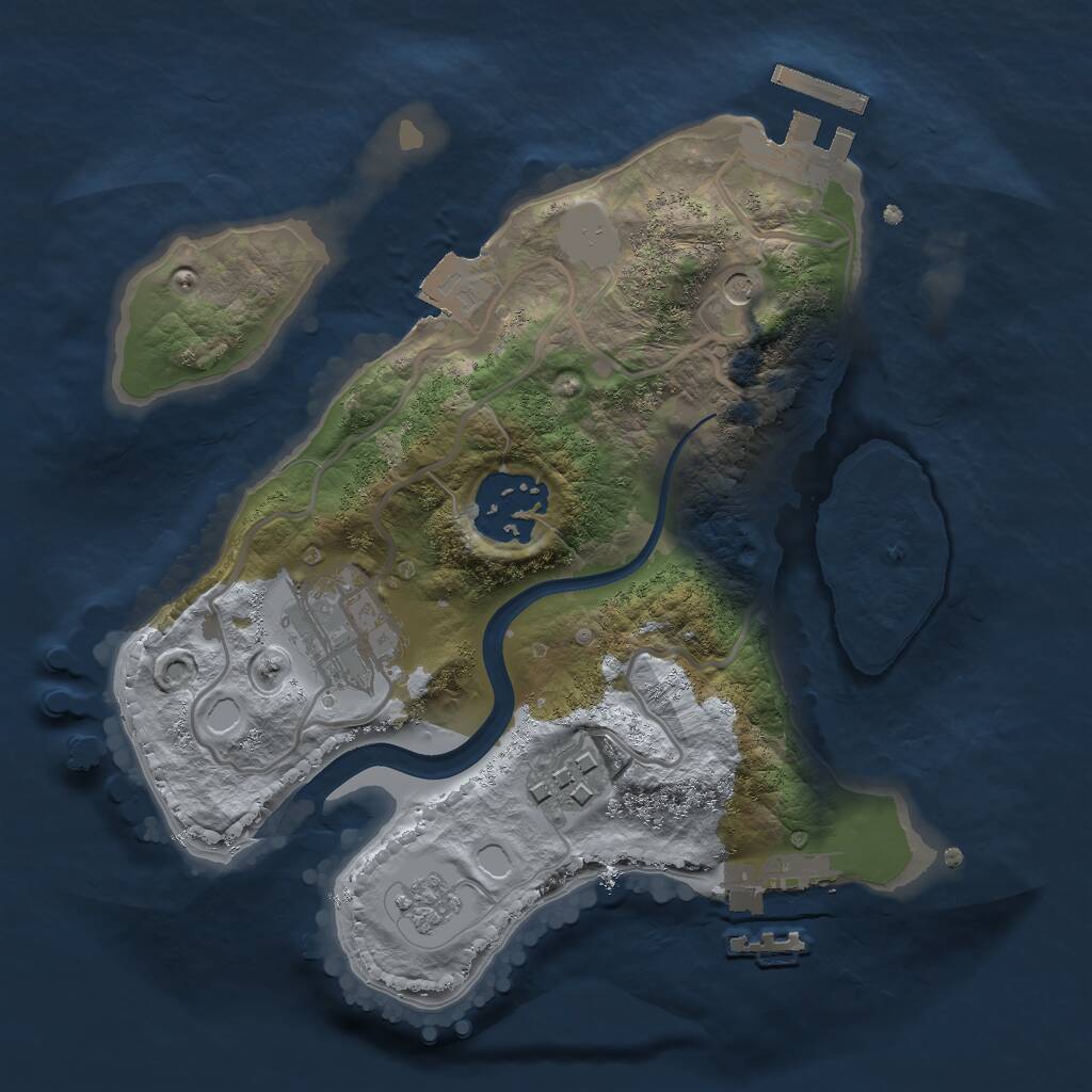 Rust Map: Procedural Map, Size: 2250, Seed: 464472311, 8 Monuments