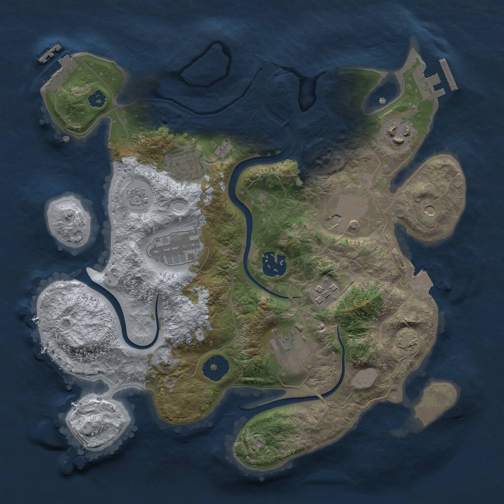 Rust Map: Procedural Map, Size: 3000, Seed: 1948337299, 13 Monuments