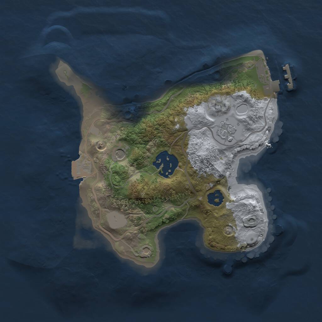 Rust Map: Procedural Map, Size: 2000, Seed: 691307221, 5 Monuments