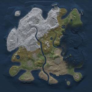 Rust Map: Procedural Map, Size: 3500, Seed: 843706371, 13 Monuments