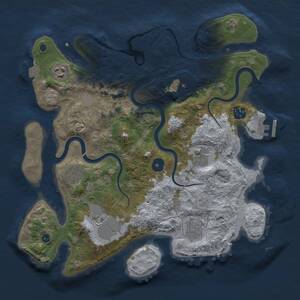 Rust Map: Procedural Map, Size: 3500, Seed: 1742241747, 13 Monuments