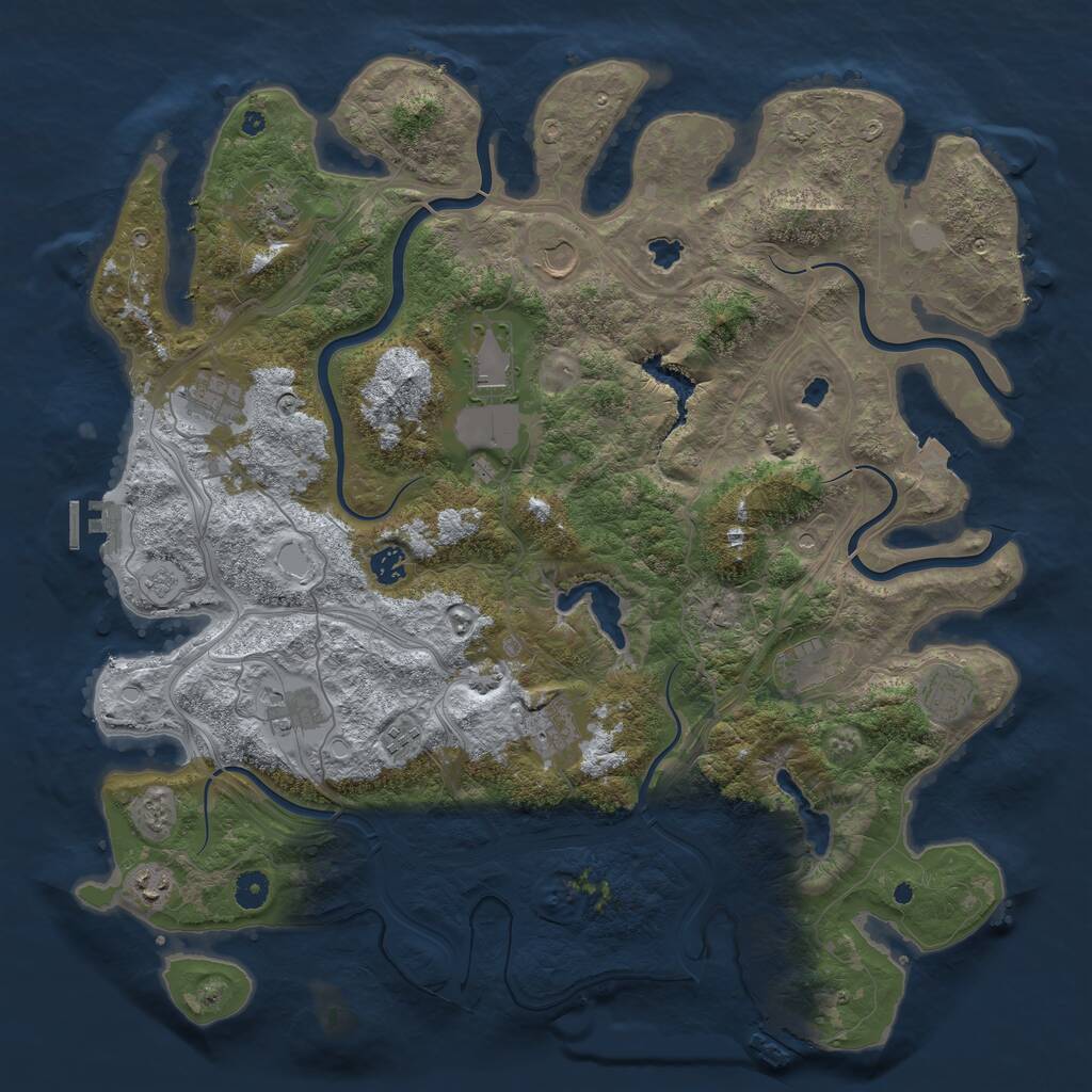 Rust Map: Procedural Map, Size: 4500, Seed: 2145194208, 17 Monuments
