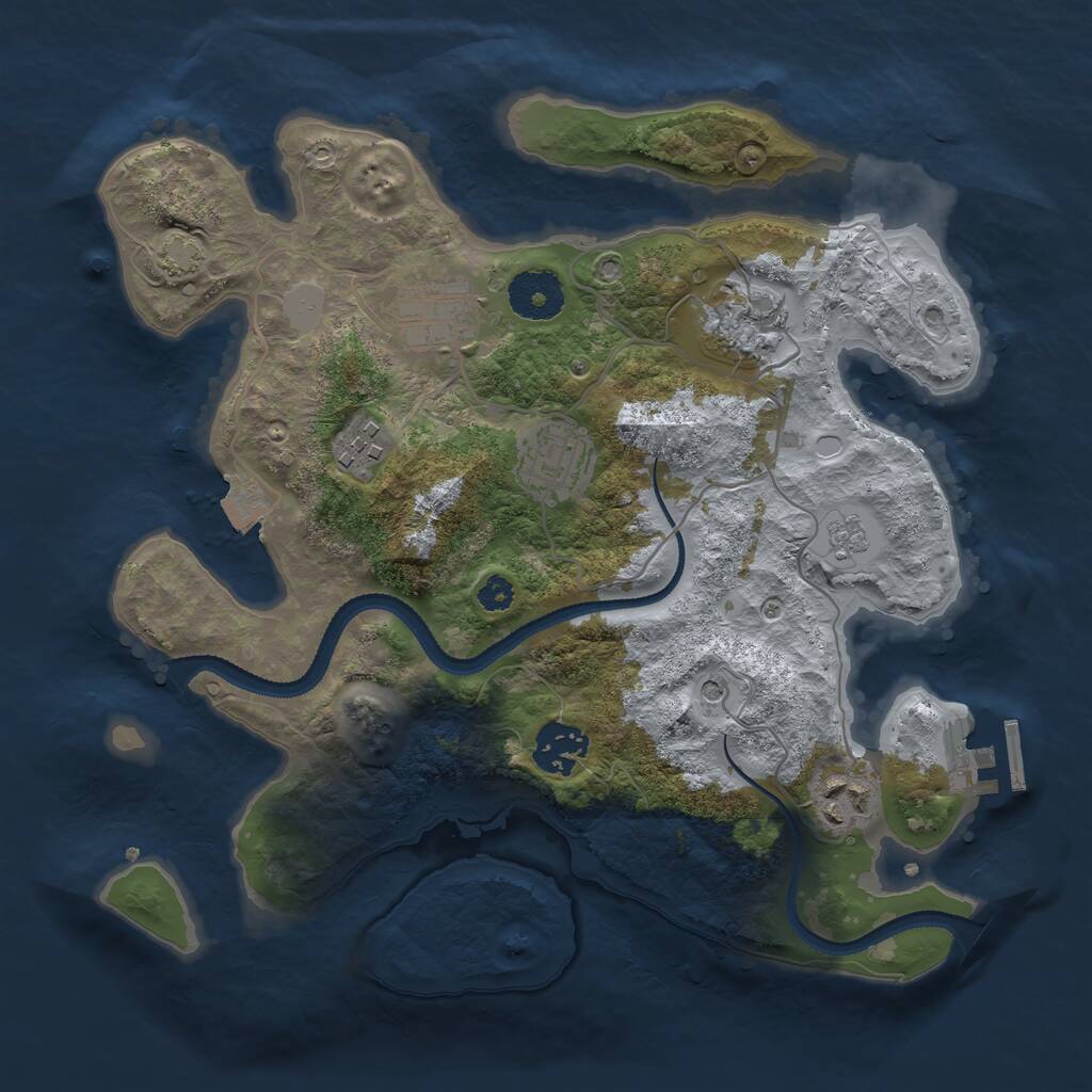 Rust Map: Procedural Map, Size: 3100, Seed: 386378307, 11 Monuments