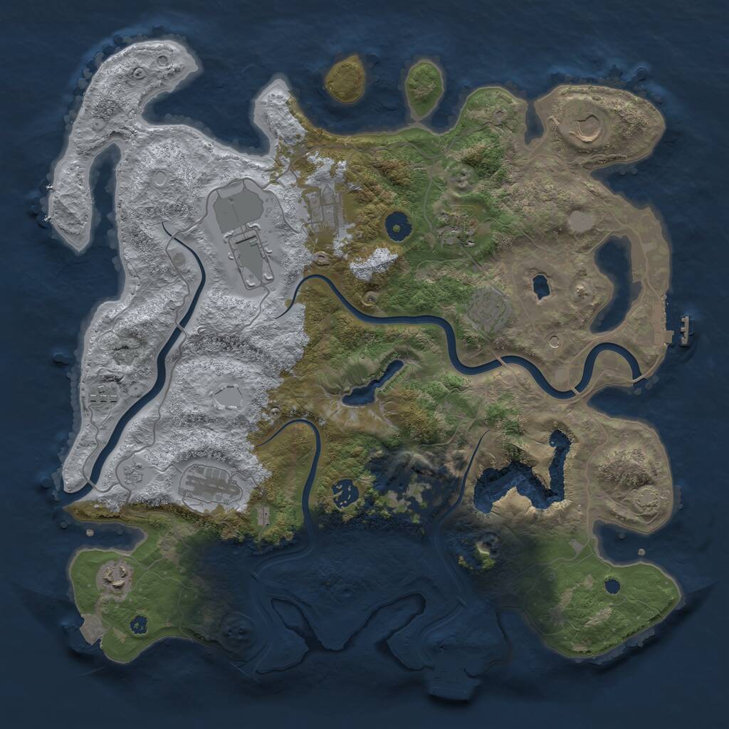 Rust Map: Procedural Map, Size: 4000, Seed: 640791381, 16 Monuments
