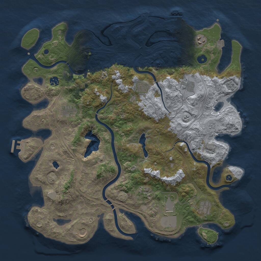 Rust Map: Procedural Map, Size: 4250, Seed: 1162108782, 16 Monuments