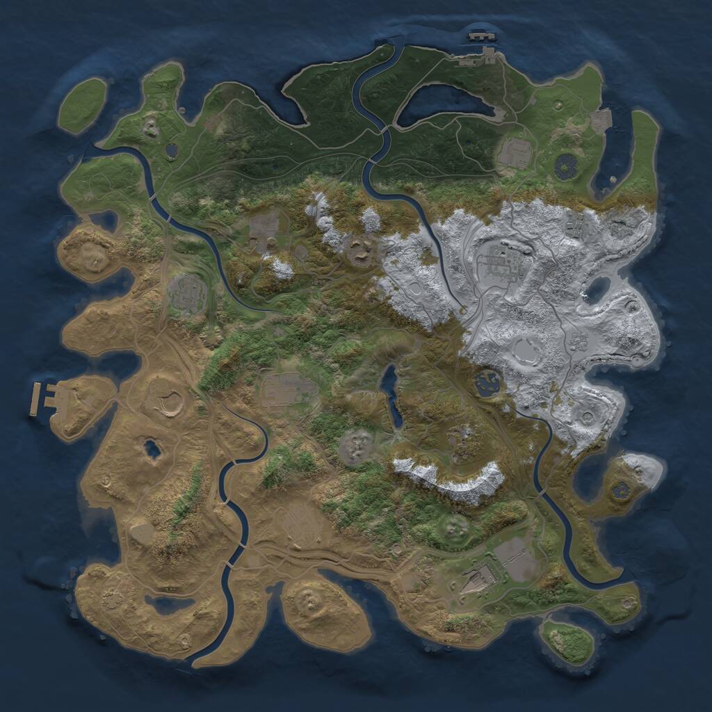 Rust Map: Procedural Map, Size: 4250, Seed: 1162108782, 19 Monuments