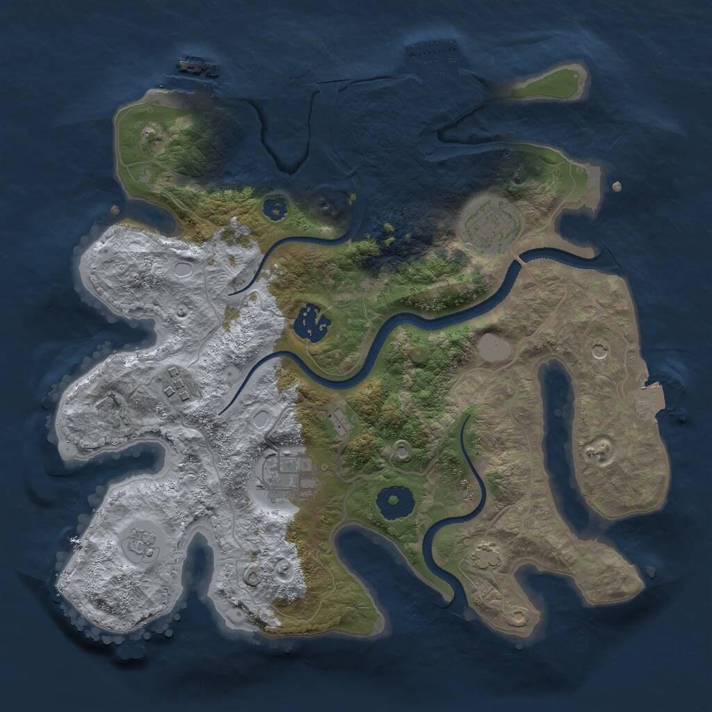 Rust Map: Procedural Map, Size: 3000, Seed: 81952, 10 Monuments