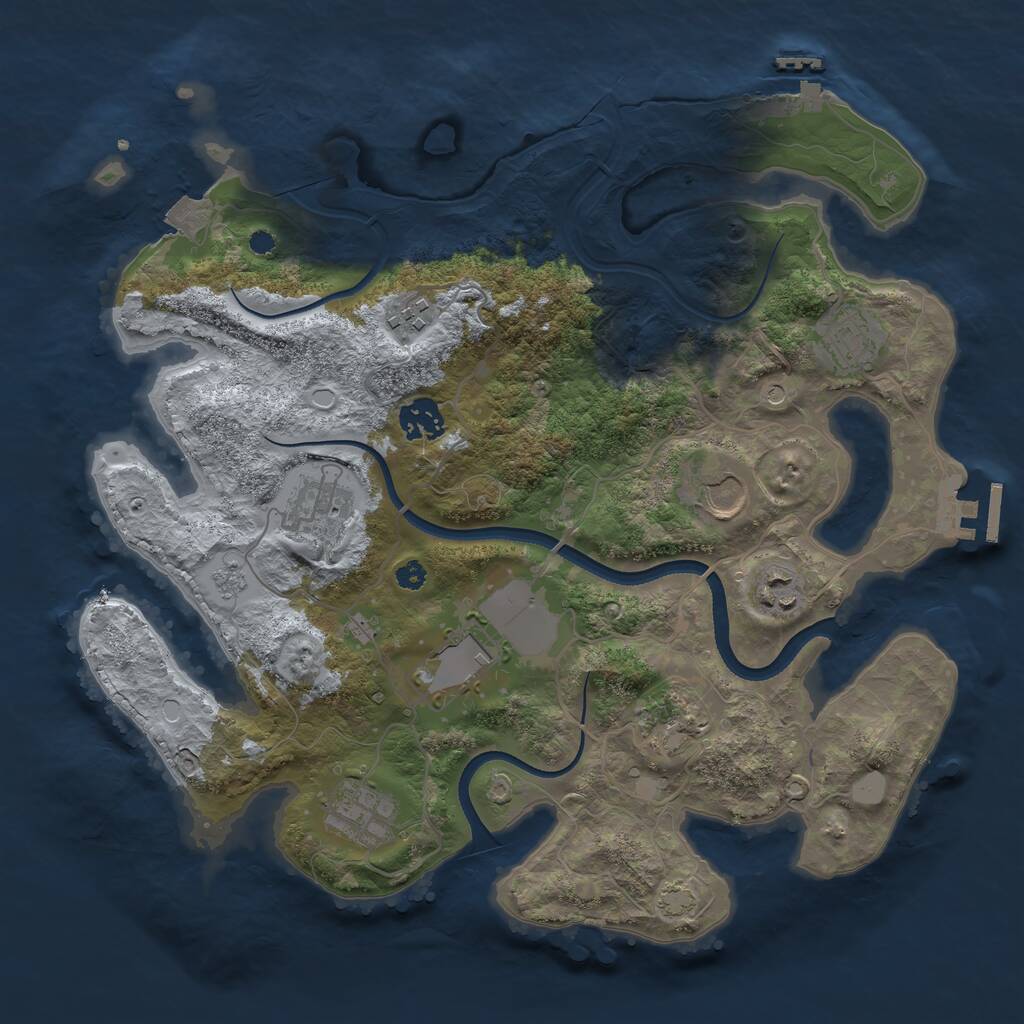 Rust Map: Procedural Map, Size: 3500, Seed: 30278, 15 Monuments