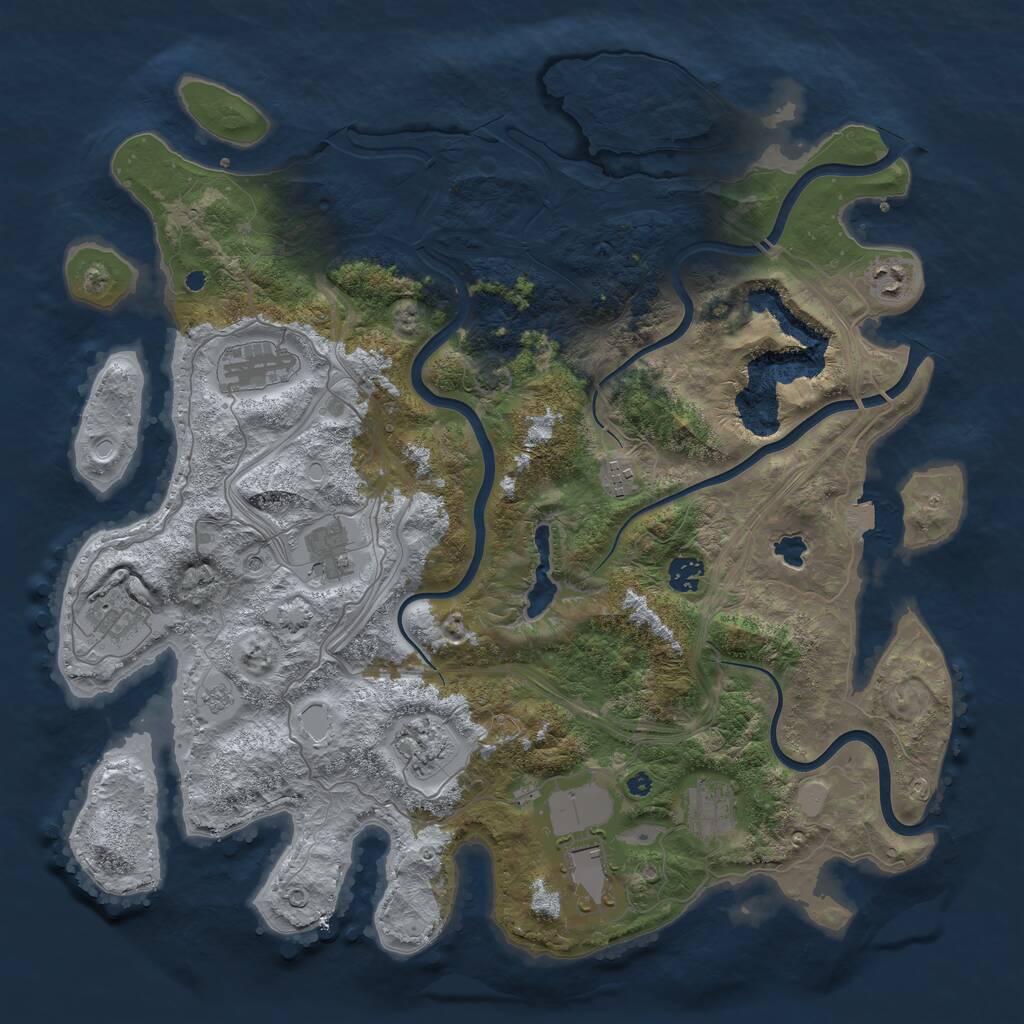 Rust Map: Procedural Map, Size: 4250, Seed: 1452135598, 13 Monuments
