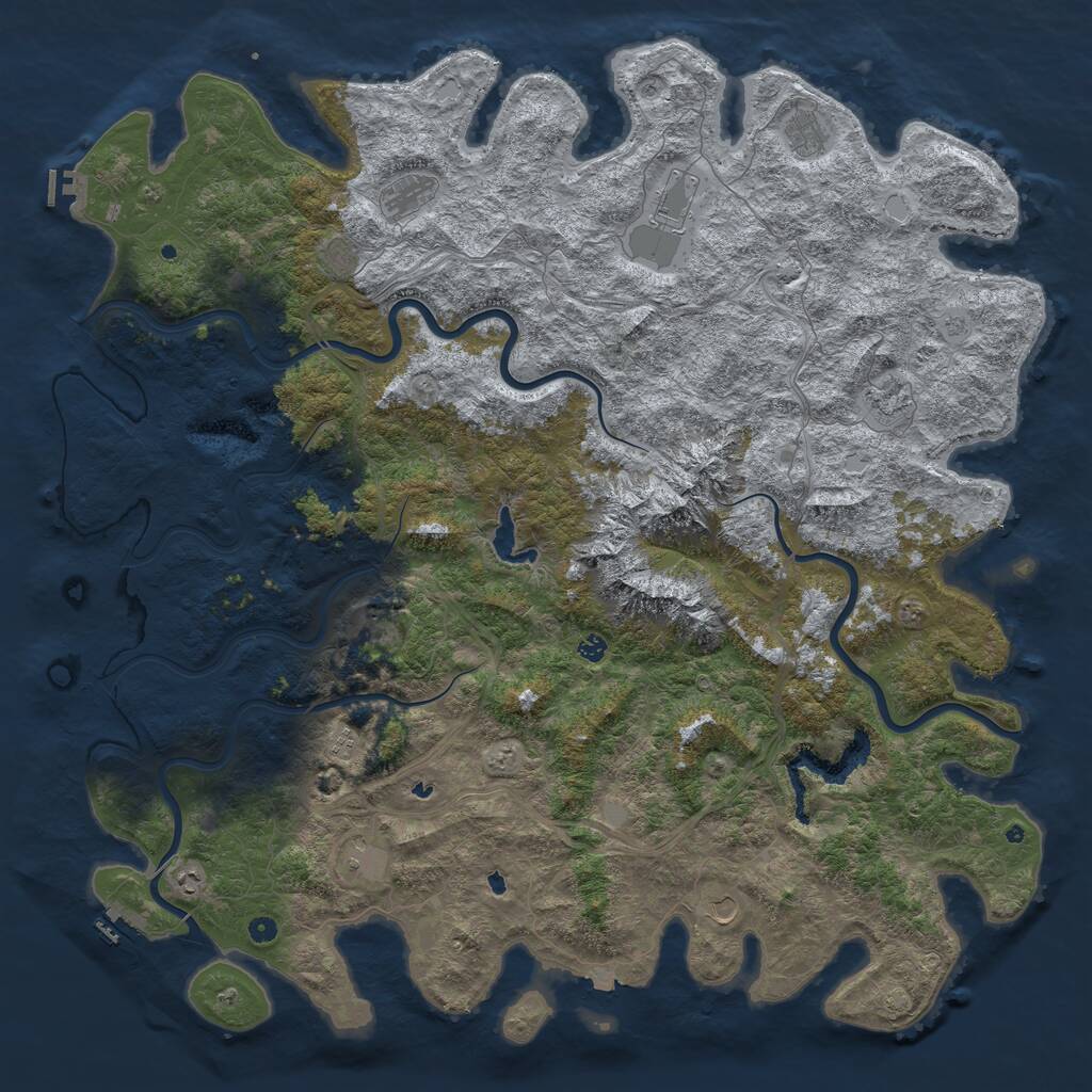 Rust Map: Procedural Map, Size: 6000, Seed: 1654070350, 17 Monuments