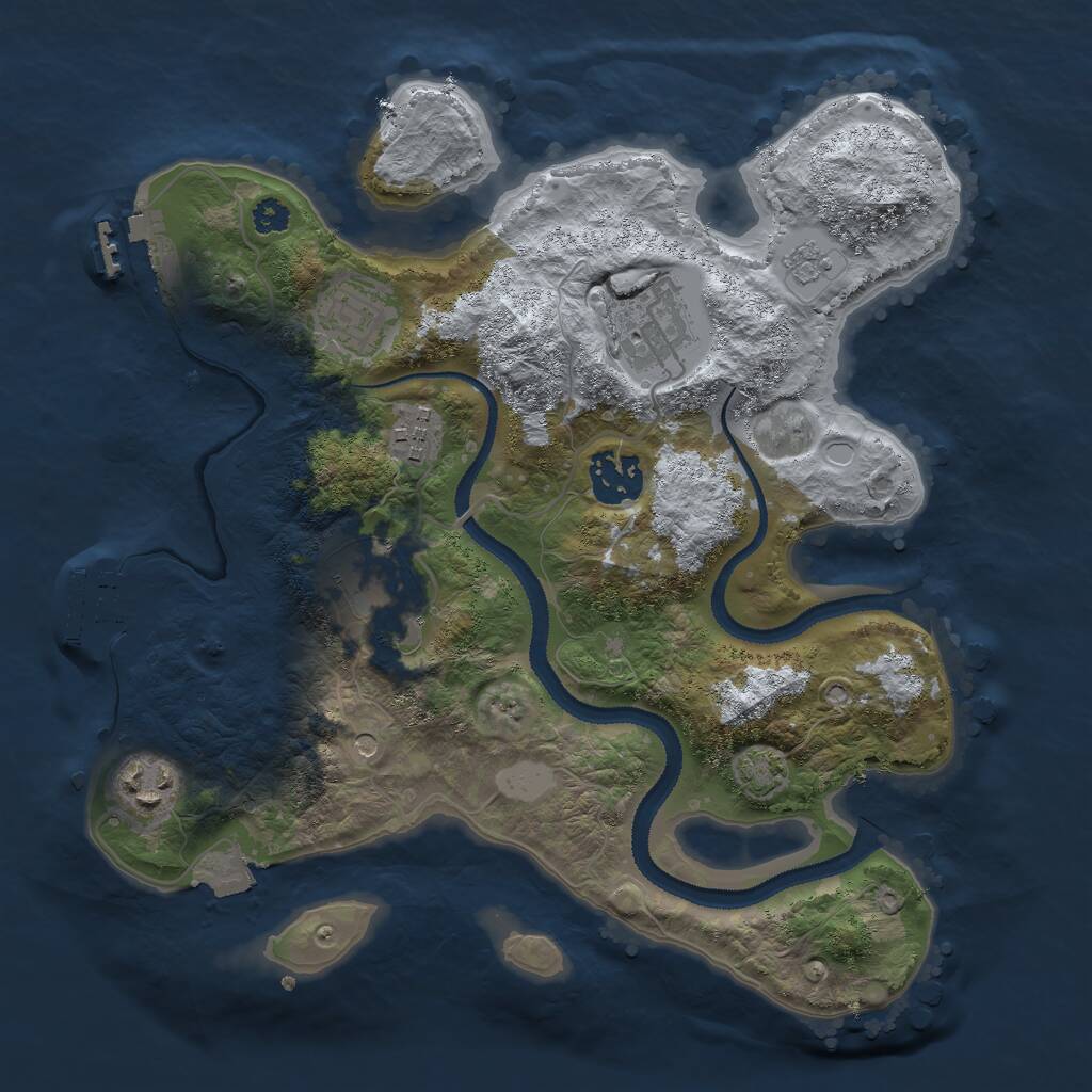 Rust Map: Procedural Map, Size: 3000, Seed: 14368294, 12 Monuments
