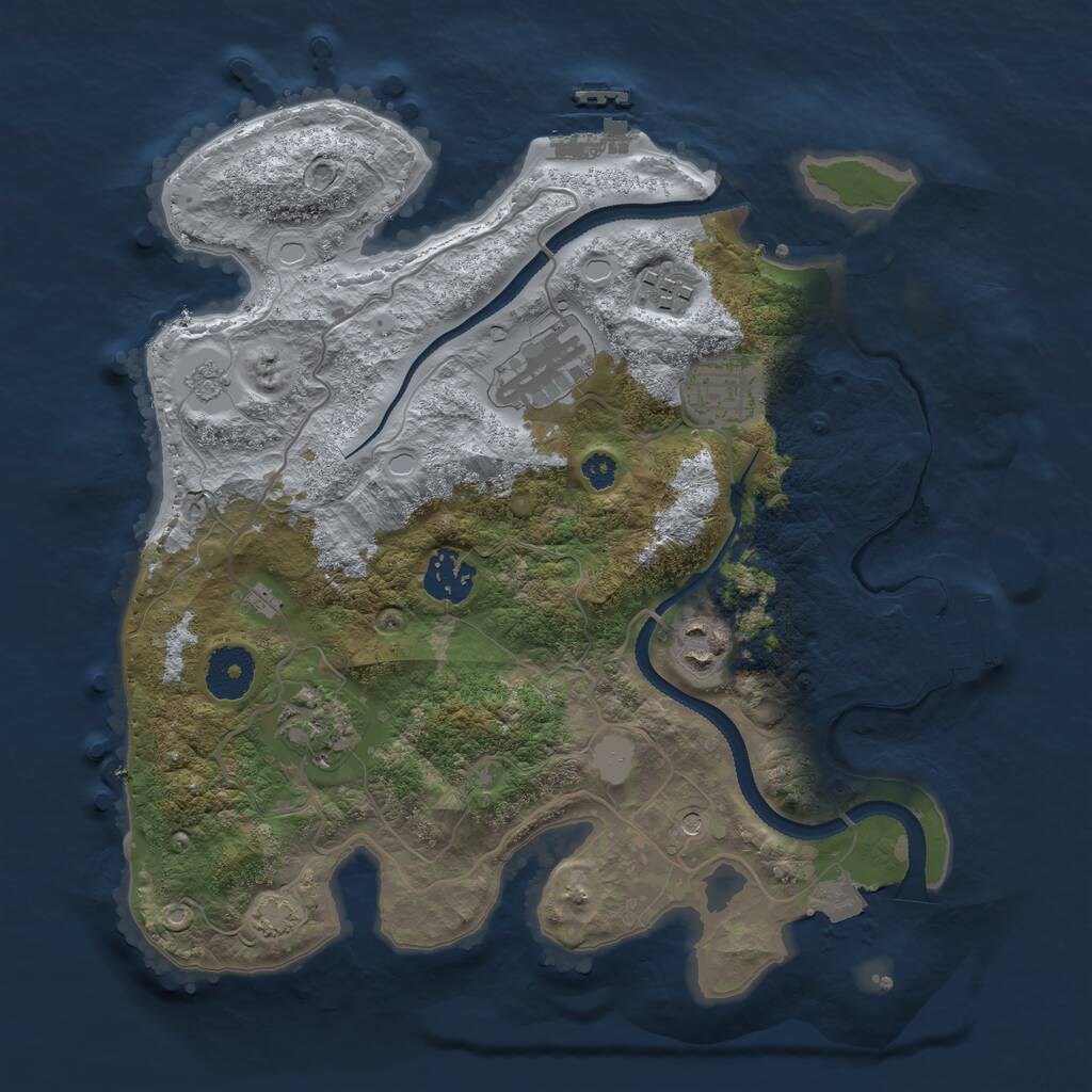 Rust Map: Procedural Map, Size: 3200, Seed: 420420, 12 Monuments