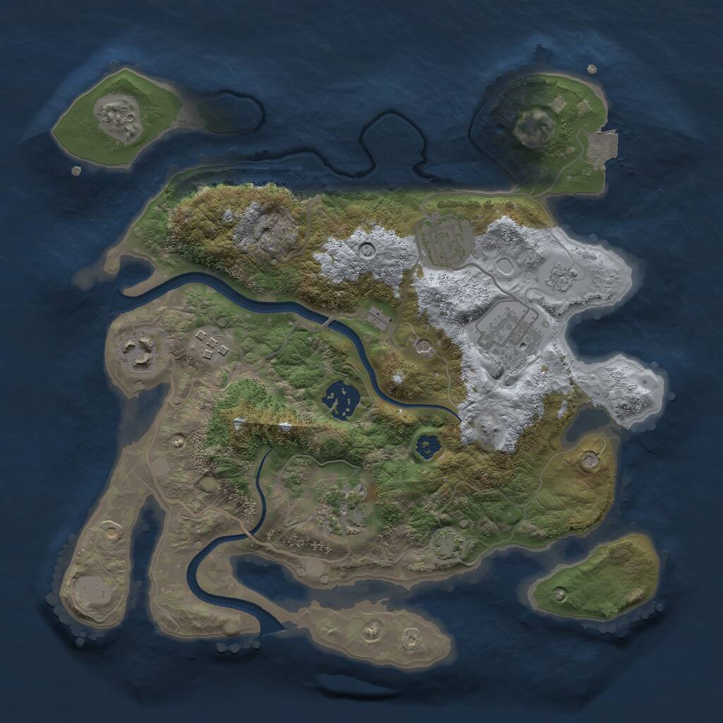 Rust Map: Procedural Map, Size: 3000, Seed: 410300014, 10 Monuments