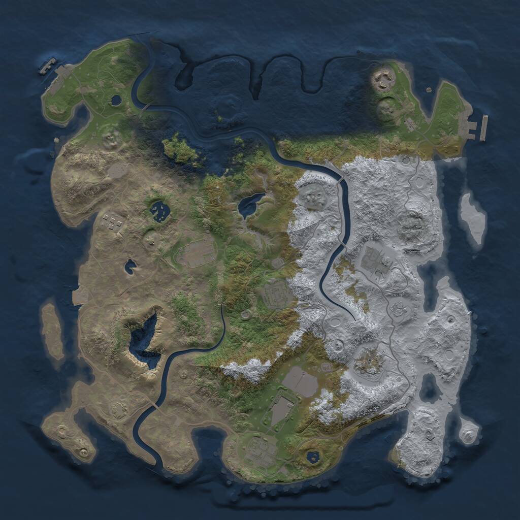 Rust Map: Procedural Map, Size: 4000, Seed: 800785931, 15 Monuments