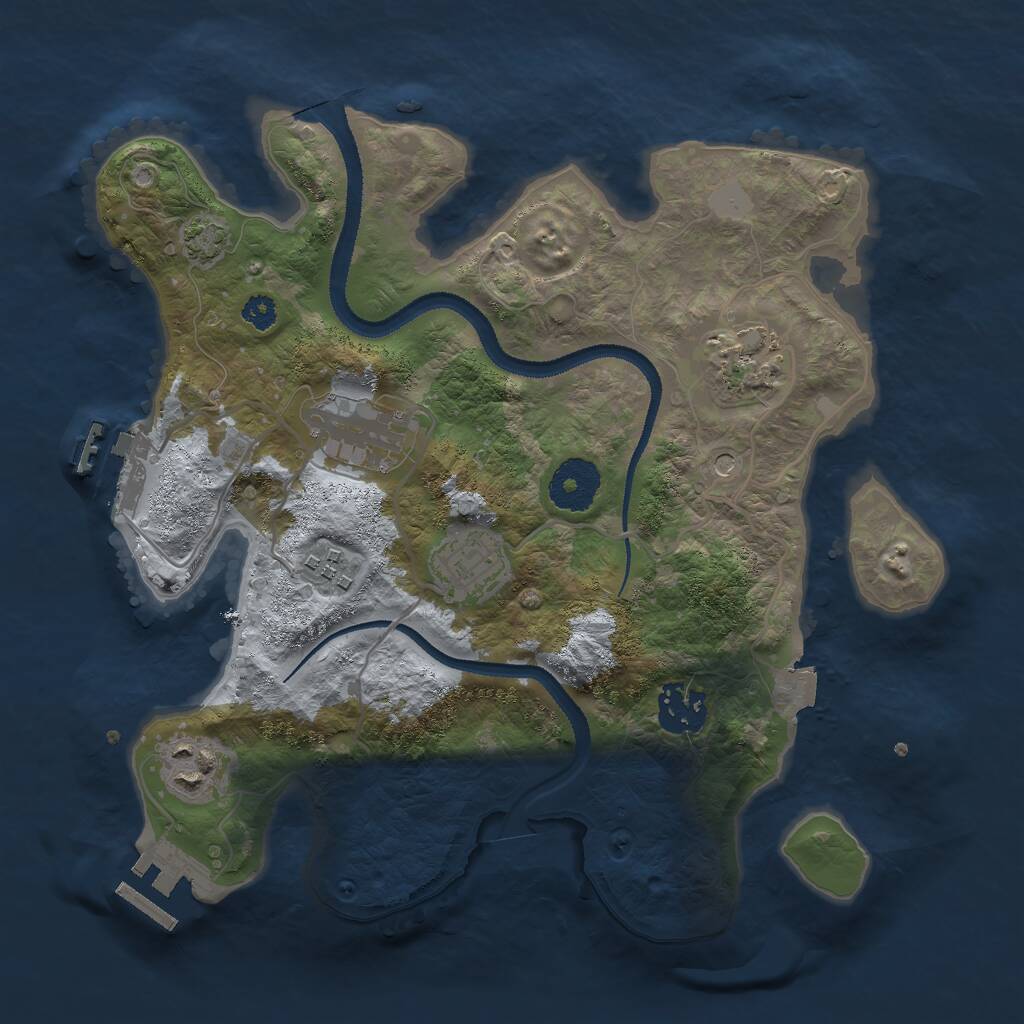 Rust Map: Procedural Map, Size: 3000, Seed: 372124167, 11 Monuments