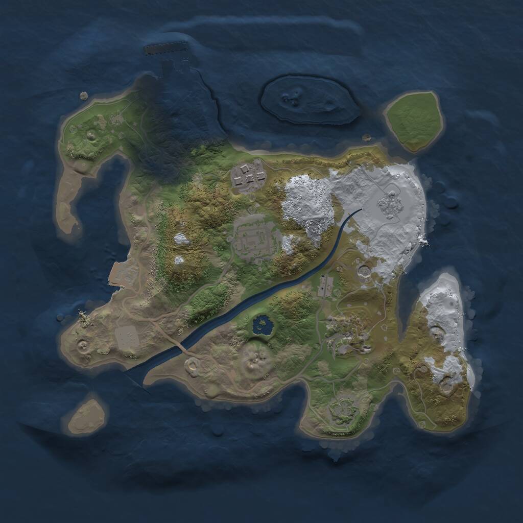 Rust Map: Procedural Map, Size: 2500, Seed: 1711372733, 8 Monuments