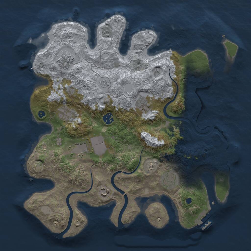 Rust Map: Procedural Map, Size: 3500, Seed: 1452245, 14 Monuments