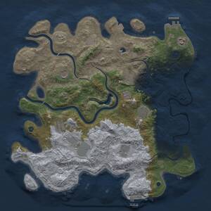 Thumbnail Rust Map: Procedural Map, Size: 4000, Seed: 24672485, 14 Monuments