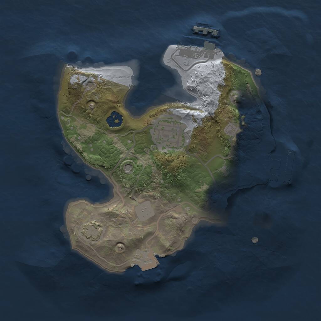 Rust Map: Procedural Map, Size: 2000, Seed: 1617690216, 5 Monuments