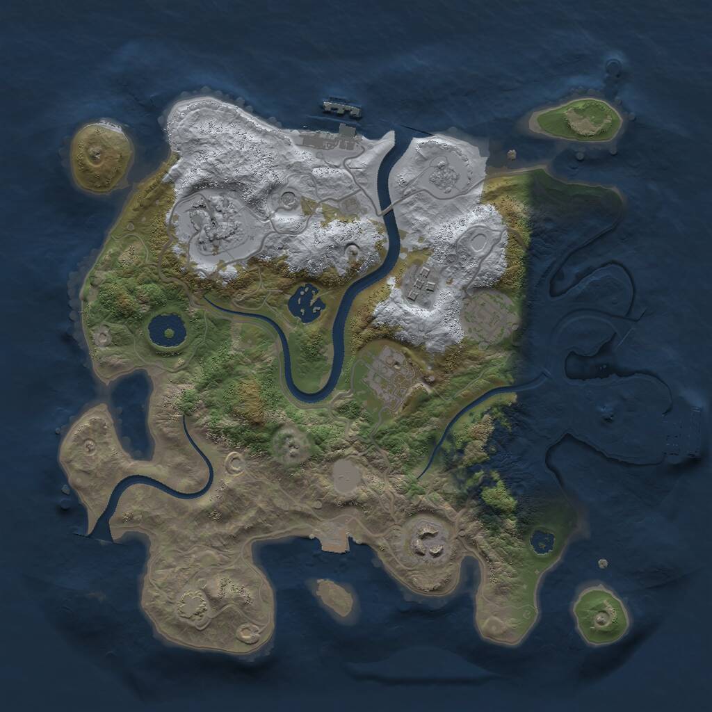 Rust Map: Procedural Map, Size: 3000, Seed: 3257419, 12 Monuments