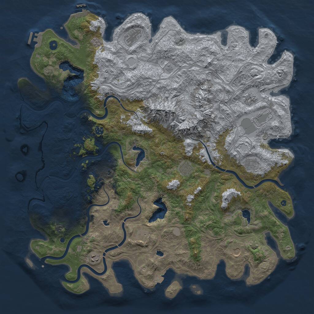 Rust Map: Procedural Map, Size: 5250, Seed: 1654070350, 16 Monuments